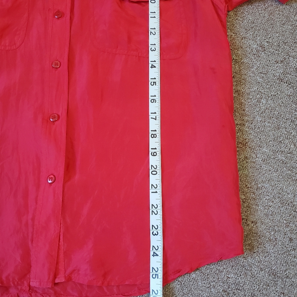 Red Silk Blouse - Picture 11 of 16